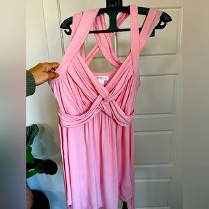 Pink Criss Cross maternity Top, size Small